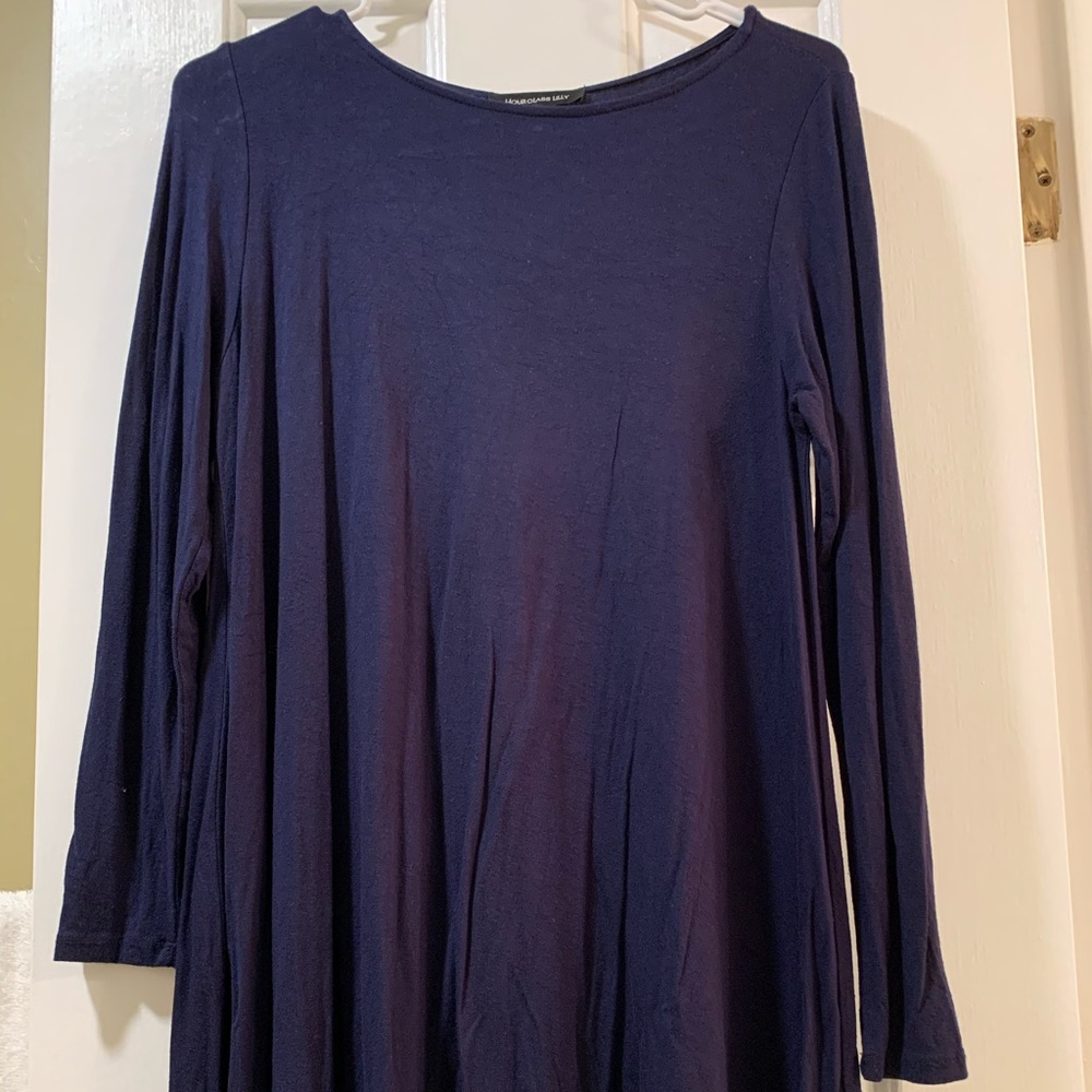 Hourglass Lily navy blue long sleeve dress